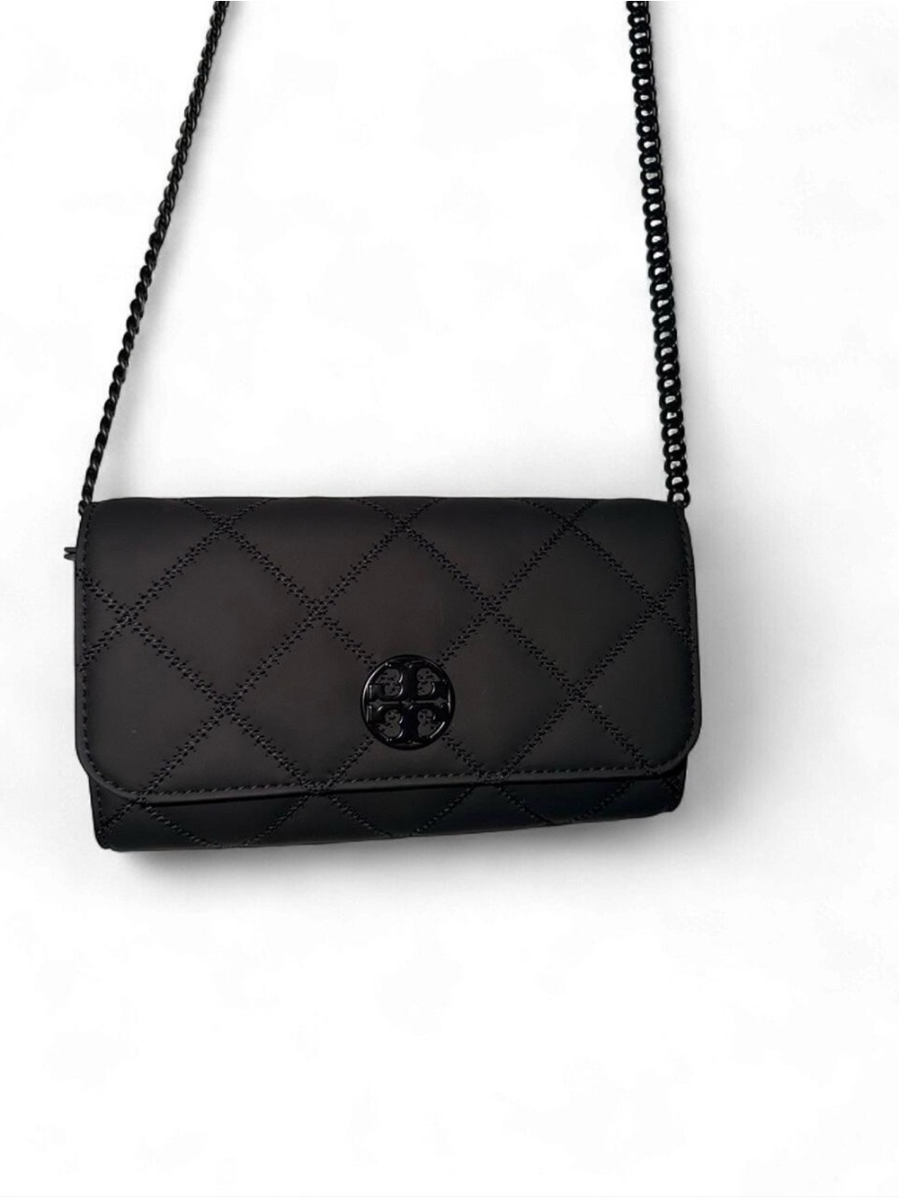 Tory Burch Black Quilted Chain Crossbody Bag